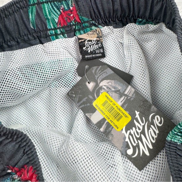 First Wave boy's 14/16 cactus print board shorts swim trunks - Picture 8 of 8